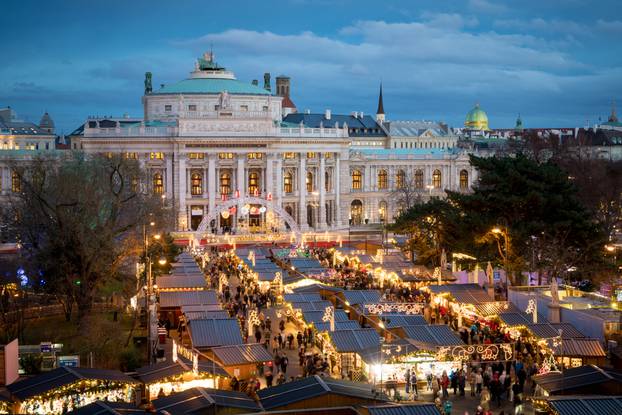 Wien,Christmas,Market,Advent,Viewed,From,Above