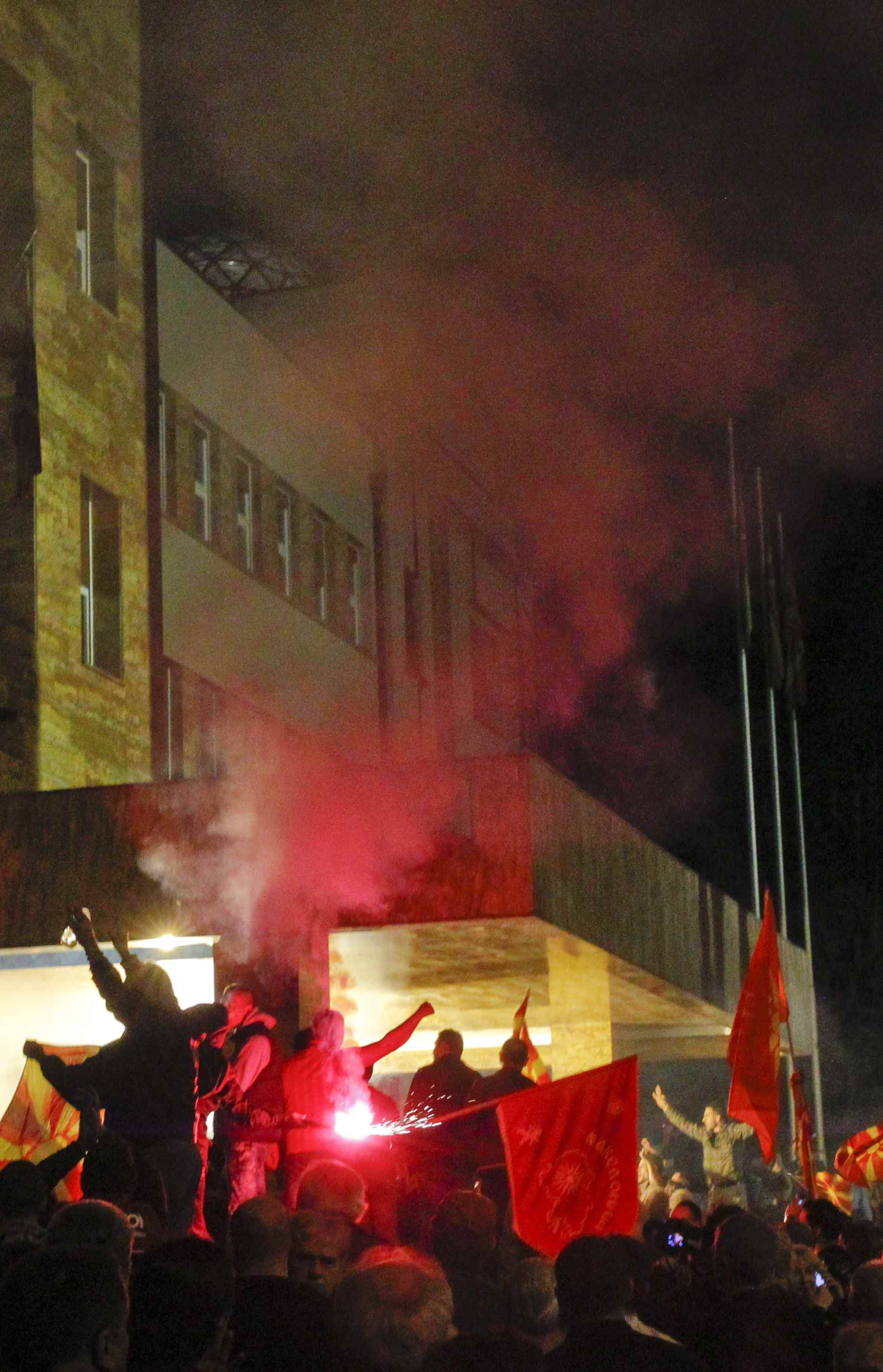 Demonstrators stormed into Macedonia's parliament in Skopje