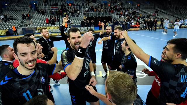 Zagreb: Slavlje PPD Zagreb nakon pobjede na Pick Szegedom u 11. kolu EHF Lige prvaka