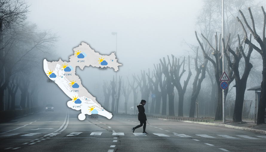 Ujutro magla, slaba kiša past će navečer u jednom dijelu zemlje