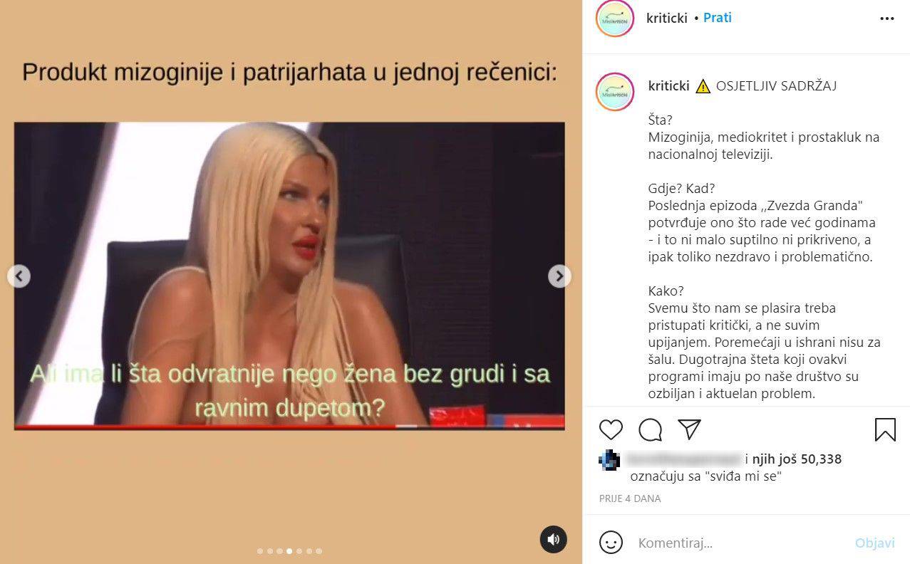 Lucija Lugomer objavila fotku o srpskom showu: Komentiraju djevojke kao da su komad mesa