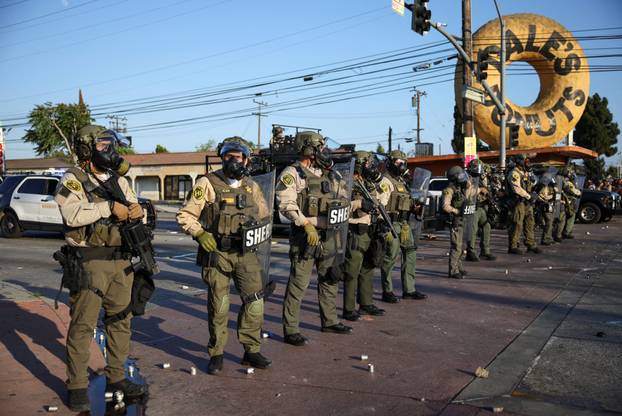 Protest following multiple detentions by Immigration and Customs Enforcement (ICE), in Paramount