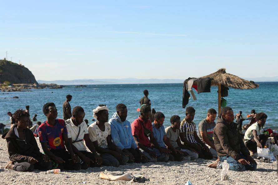 Mass crossings of migrants on foot and by sea from Morocco into Spanish territory, in Ceuta
