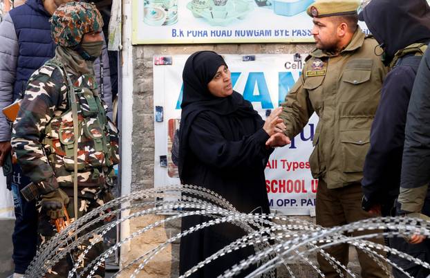 Aftermath of an explosion at a police station in Kashmir