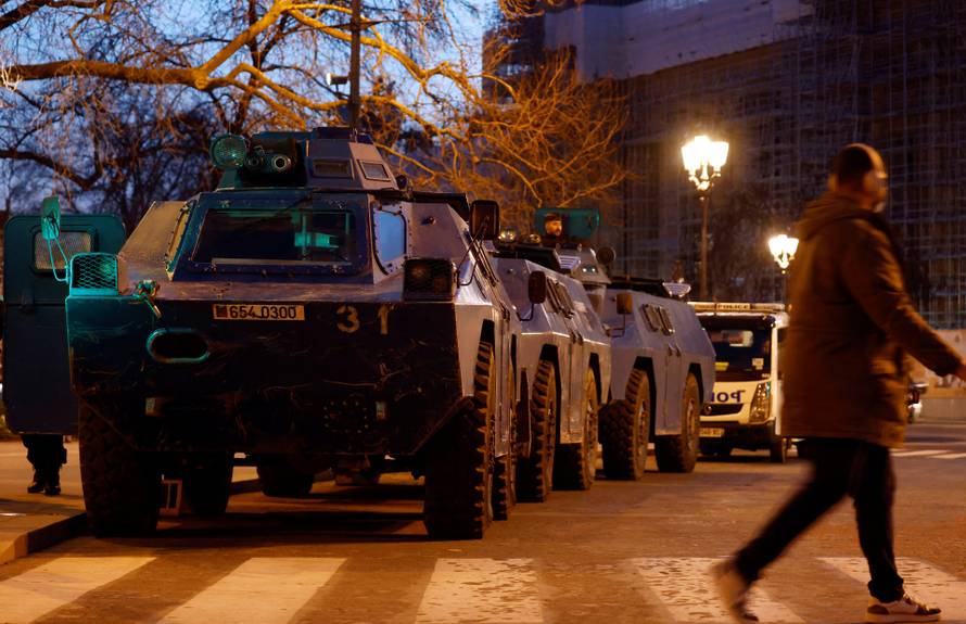 Armoured vehicles from the French Gendarmerie in place as French 'freedom convoy' underway to Paris