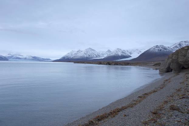 FILE PHOTO: A view shows a beach at the Ny-Aalesund research station on the Arctic archipelago of Svalbard