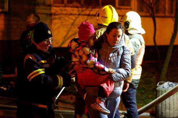 Aftermath of a Russian missile and drone attack, in Kyiv