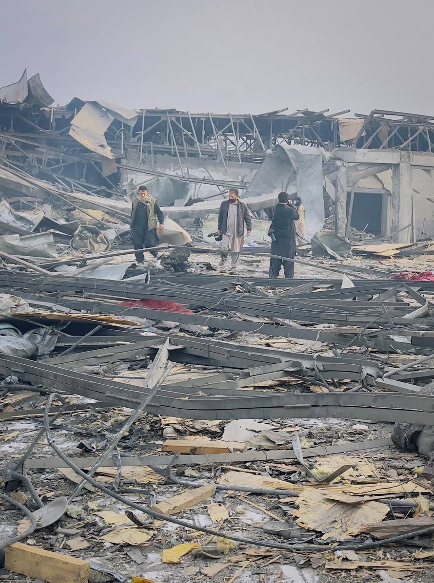 Aftermath of an air strike in Kabul