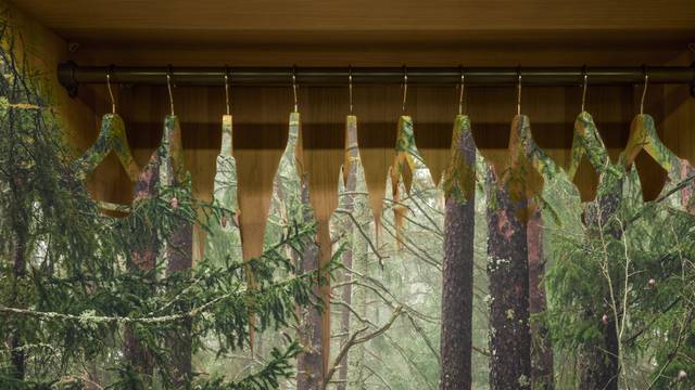 Clothes,Hanger,With,Dresses,In,The,Forest.,Concept,For,Organic