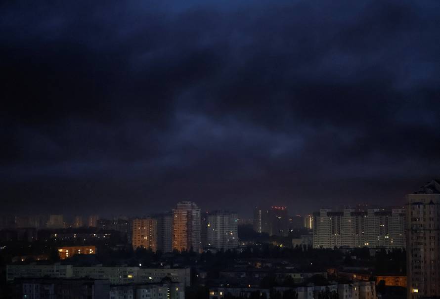 Russian drone and missile strike in Kyiv