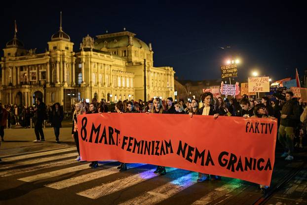 U Zagrebu održan Noćni marš za ženska prava u Hrvatskoj