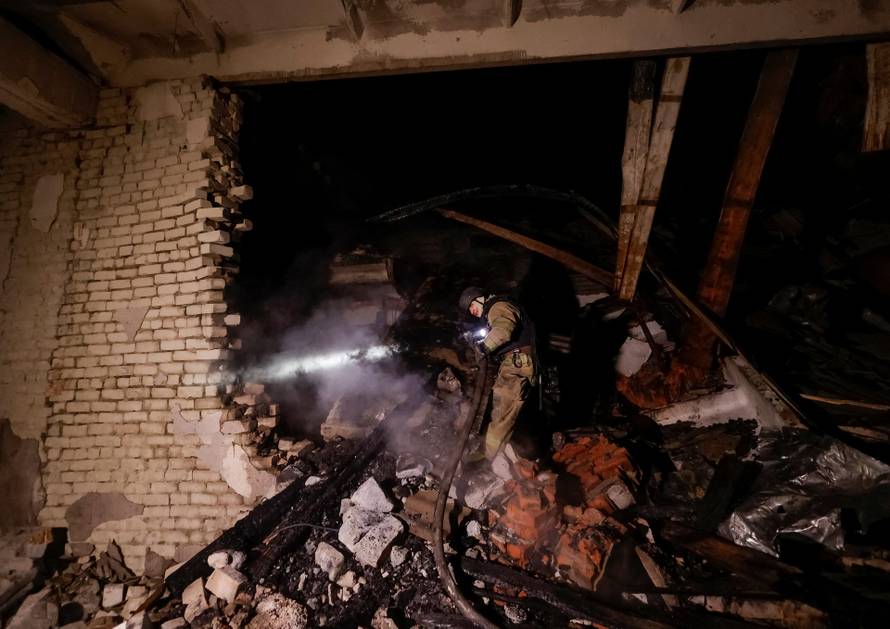 Aftermath of a Russian drone attack in Chuhuiv