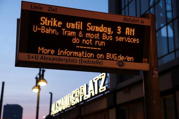 Trade union Verdi calls for a nationwide warning strike for higher wages and better working conditions, in Berlin