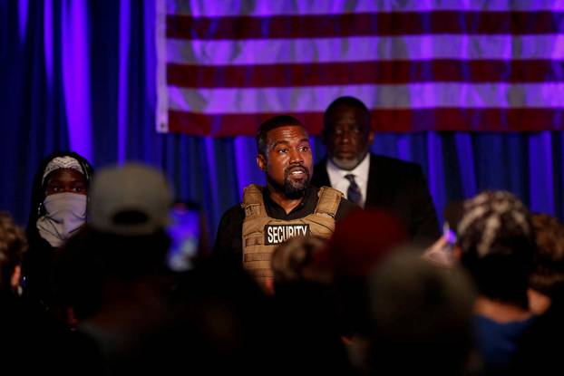 FILE PHOTO: Rapper Kanye West holds his first rally in support of his presidential bid in North Charleston