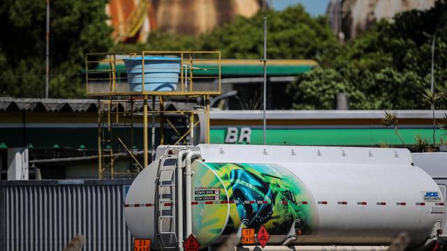 Tanker truck is seen at the Alberto Pasqualini Refinery of state-run oil company Petrobras in Canoas