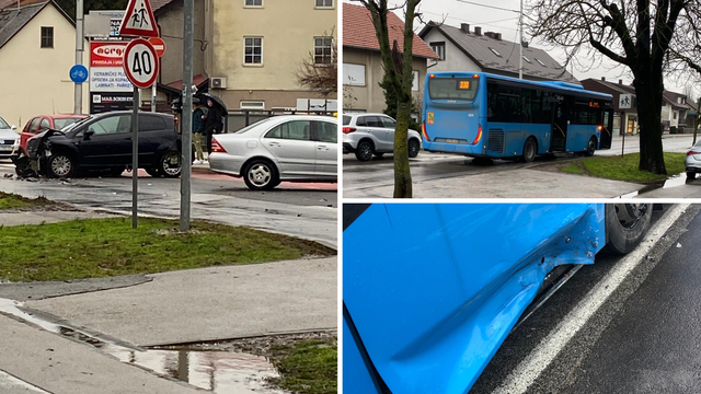 Nesreća u Velikoj Gorici: ZET-ov autobus i dva auta se sudarili