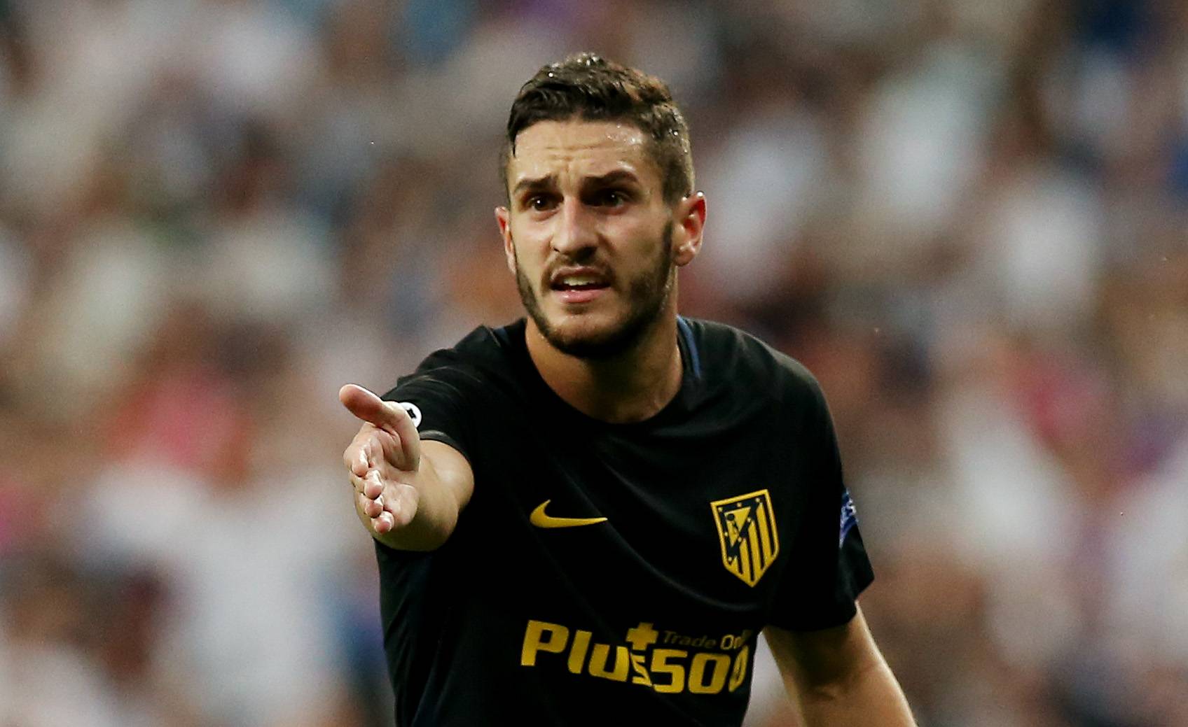 Atletico Madrid's Koke gestures