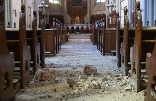 Zagreb: Oštećenja na franjevačkom samostanu Sv. Franje nakon velikog potresa