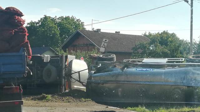 Cisterna sletjela s ceste, vozač i suvozač prevezeni u bolnicu