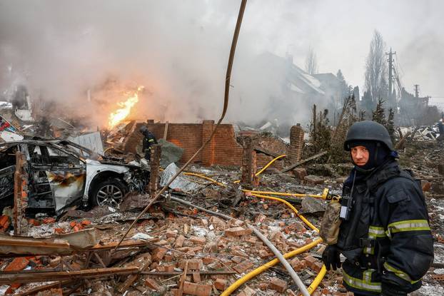 Aftermath of Russian drone and missile strikes in Kyiv