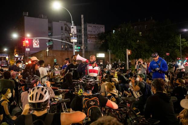 Protesters rally against the death in Minneapolis police custody of George Floyd, in New York