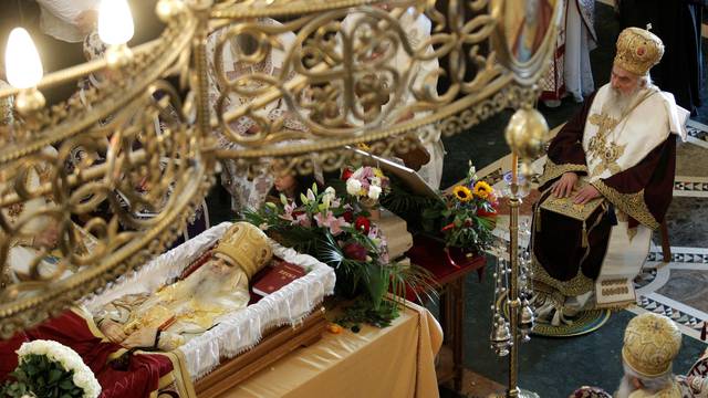 FILE PHOTO: The funeral of Metropolitan Amfilohije Radovic, the top cleric of the Serbian Orthodox Church in Montenegro, in Podgorica