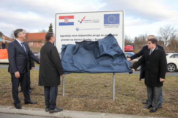 Bjelovar: Plenković, Butković i Jandroković na otvorenju pruge Gradec - Sveti Ivan Žabno