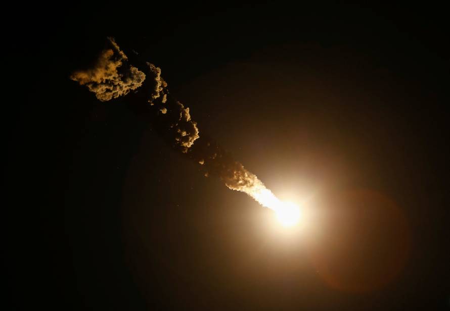The Soyuz MS-03 spacecraft carrying the crew of Whitson of the U.S., Novitskiy of Russia and Pesquet of France blasts off to the International Space Station (ISS) from the launchpad at the Baikonur cosmodrome, Kazakhstan