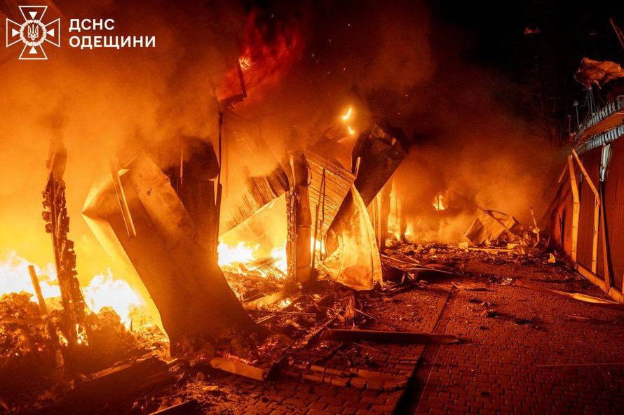 Aftermath of a Russian drone attack in Odesa