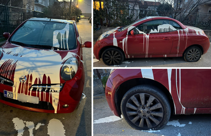 FOTO Vandalizam u Zadru: Auto zalio bojom i izbušio mu gume. Vlasnica: 'Neće me zastrašiti!'