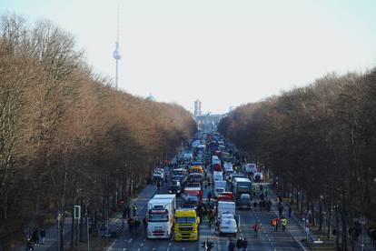 German farmers protest against the cut of vehicle tax subsidies in Berlin