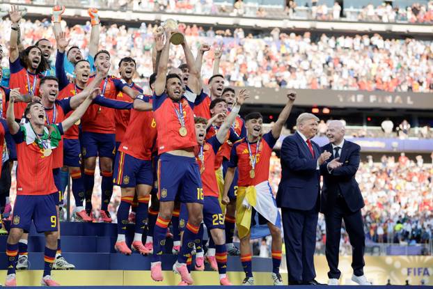 U.S. President Trump attends the FIFA World Cup 2026 Final between Spain and Argentina at New York New Jersey Stadium