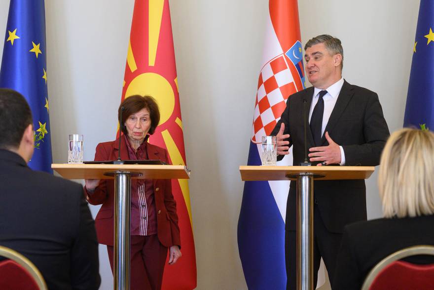 Zagreb: Izjave za medije predsjednice Sjeverne Makedonije Gordane Siljanovske-Davkove i Zorana Milanovi&cacute;a