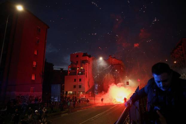 Demonstrators protest the 2026 Winter Olympics in Milan