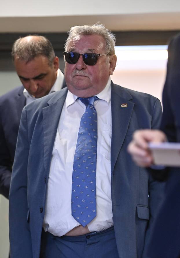 Zagreb: Vladimir Šeks i Gordan Grlić Radman nakon sjednice Predsjedništva i Nacionalnog odbora HDZ-a