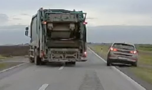 ŠOKANTNA SNIMKA Divljao na cesti kod Osijeka, skoro se zabio u kamion: 'Kakvi divljaci..'