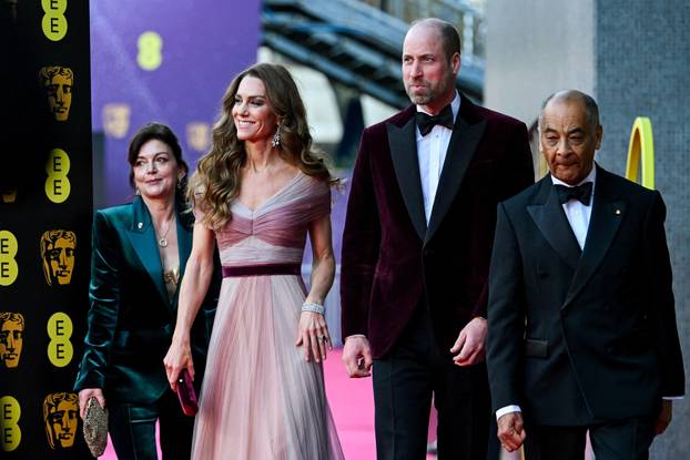Britain's Prince William and Catherine attend the BAFTA Film Awards 2026, in London