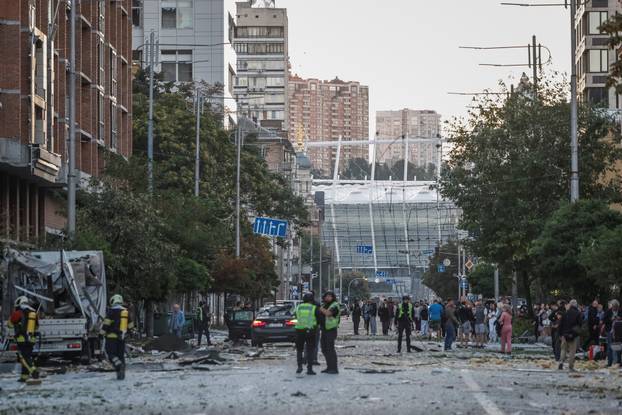 Aftermath of a Russian missile and drone attack in Kyiv