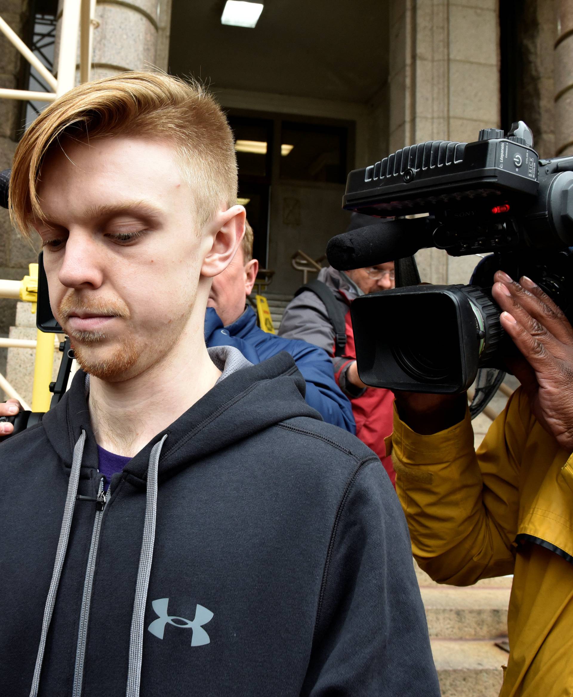 Ethan Couch is surrounded by members of the press after being released from the Tarrant County Jail in Fort Worth