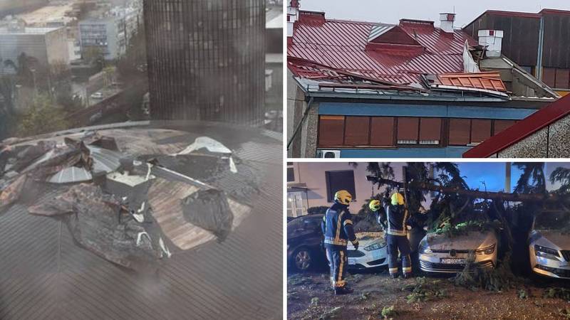VIDEO Kako je oluja 'pomela' Zagreb: Vjetar je nosio ljude, krovove, stabla, kontejnere...