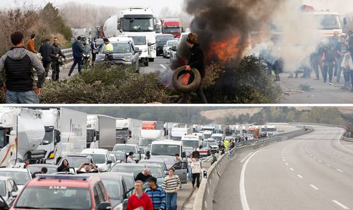 VIDEO Španjolski seljaci pale gume i grane na autocesti kod Girone, napravili potpuni kaos