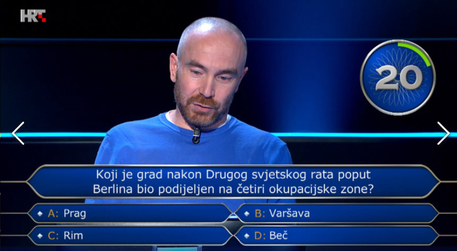 Splićanin odustao na 13. pitanju za 250 tisuća kuna u Milijunašu: Znate li koji je orao bjelorepan?