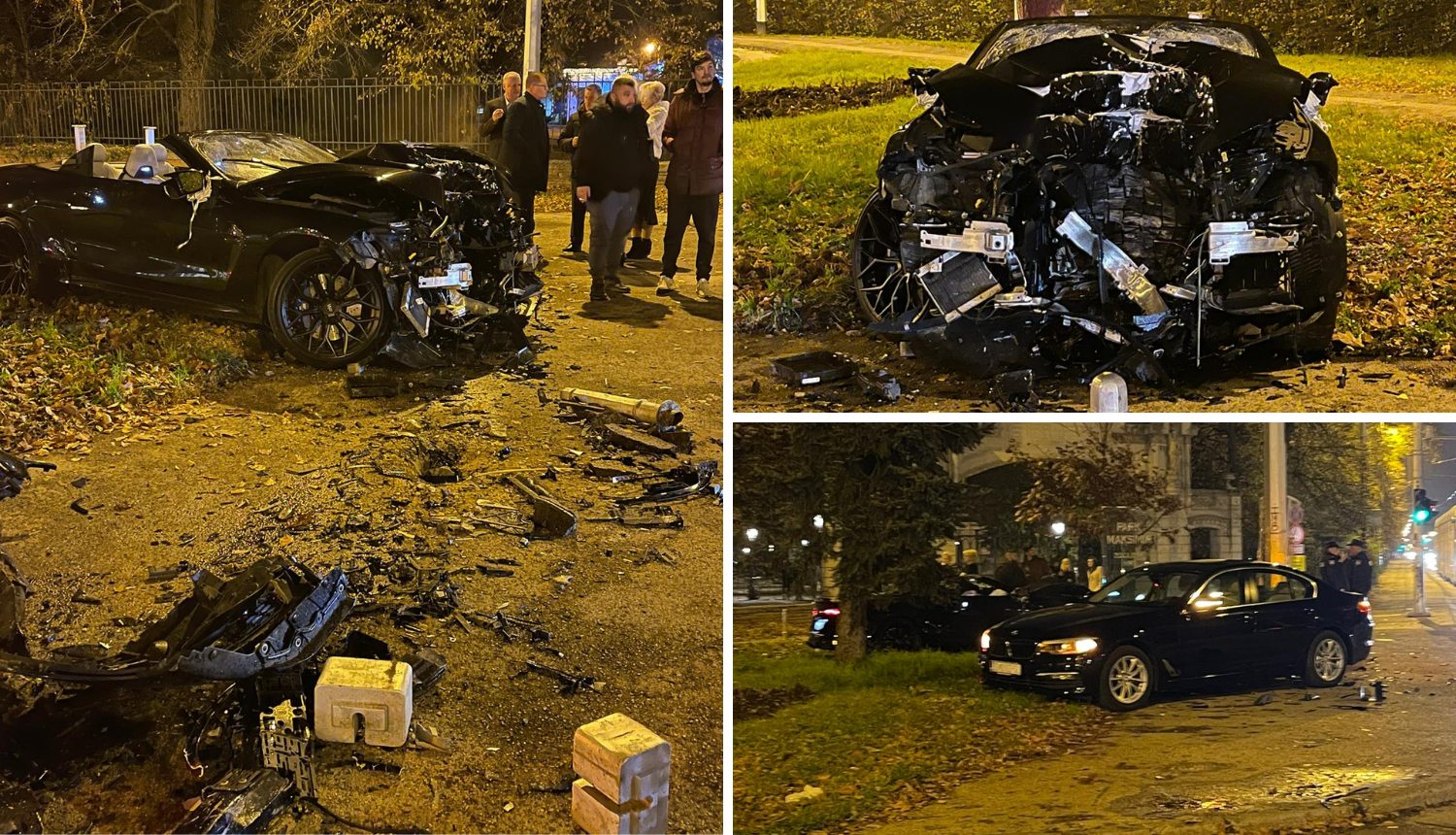 FOTO Užas u Zagrebu: BMW-om se zabio u stup, auto smrskan. Dvoje ljudi završilo je u bolnici