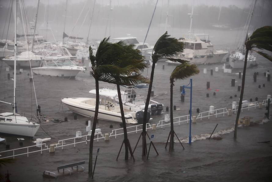 Boats are seen at a marina in Coconut Grove as Hurricane Irma arrives at south Florida, in Miami