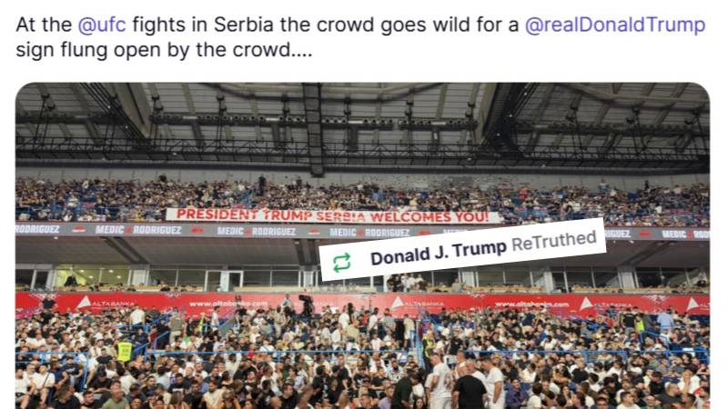 U Beogradskoj areni osvanulo: 'Trumpe, Srbija vas pozdravlja'
