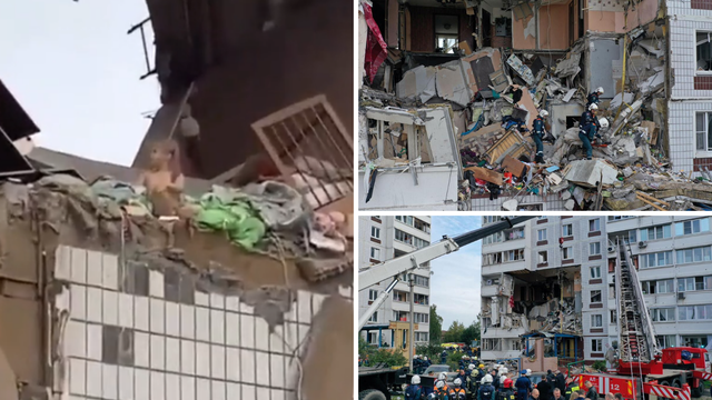 Stravične scene u Moskvi: Djevojčica sjedi na rubu razrušenog stana u zgradi