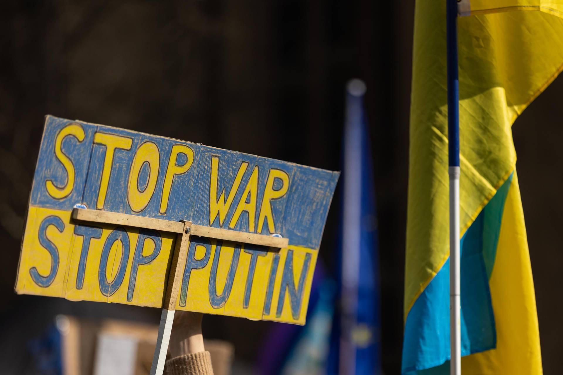 Ukraine conflict - protest of Pulse of Europe in Frankfurt/Main