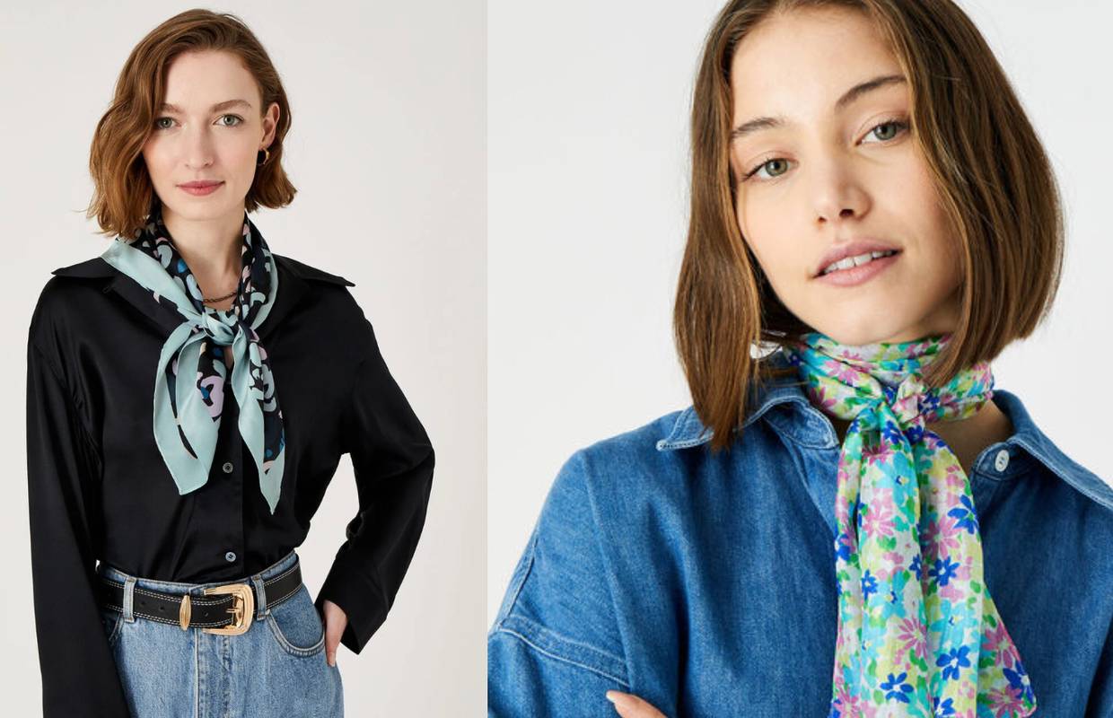 Bezvremenski modni klasik: 7 kombinacija male marame i elegantnih košulja u bojama