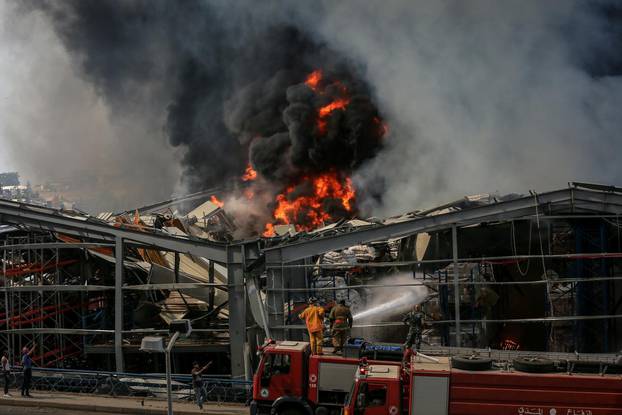 Fire erupts at seaport warehouse in Beirut