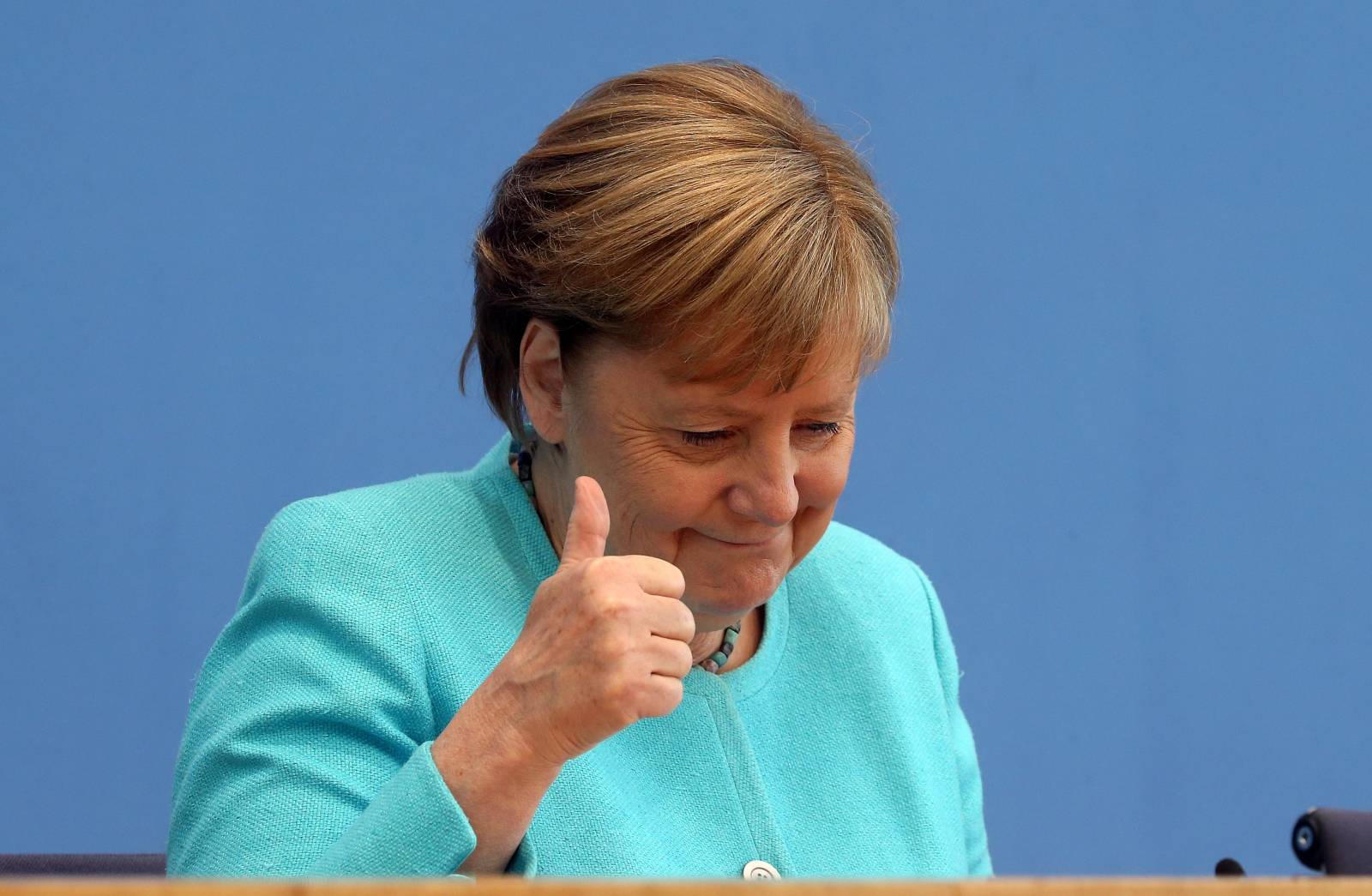 Chancellor Merkel takes questions from capital city journalists